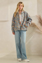 Lt Denim Twill Floral Denim Jacket