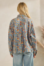 Lt Denim Twill Floral Denim Jacket