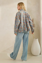 Lt Denim Twill Floral Denim Jacket
