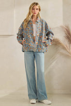 Lt Denim Twill Floral Denim Jacket