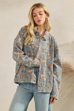 Lt Denim Twill Floral Denim Jacket