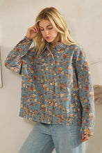 Lt Denim Twill Floral Denim Jacket
