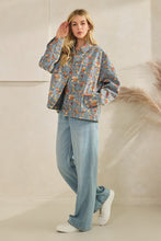 Lt Denim Twill Floral Denim Jacket