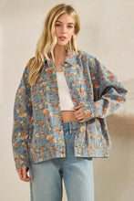 Lt Denim Twill Floral Denim Jacket