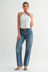 Off White Tied Up Halter Top