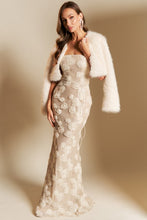 Cream Elegant Faux Fur Jacket