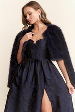 Navy Elegant Faux Fur Jacket