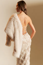 Cream Elegant Faux Fur Jacket