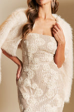 Cream Elegant Faux Fur Jacket