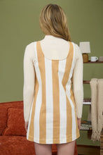 Camel Vertical Stripe Tank Mini Dress