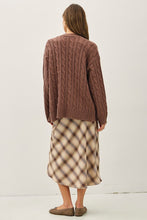 Choco Chunky Cable Knit Cardigan