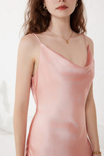 Rose Pink Silky Satin Long Dress