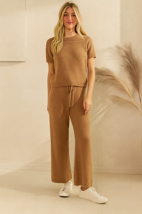 Brown Game Day Cozy Knit Sweater Set