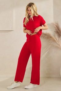 Red Game Day Cozy Knit Sweater Set