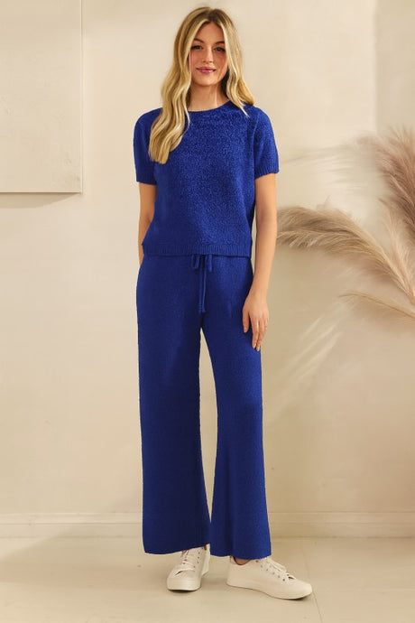 Royal Game Day Cozy Knit Sweater Set