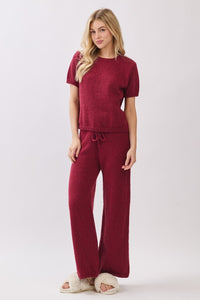Burgundy Game Day Cozy Knit Sweater Set