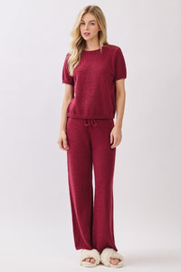 Burgundy Game Day Cozy Knit Sweater Set