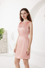 Rose Pink Satin Sleeveless Mini Dress