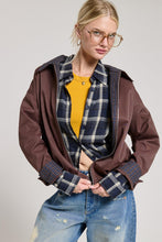 Chocolate Contrast Plaid Barn Jacket