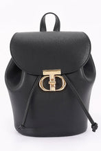 Black Faux Leather Backpack