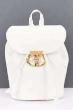 White Faux Leather Backpack