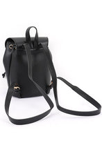 Black Faux Leather Backpack