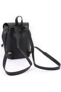 Black Faux Leather Backpack