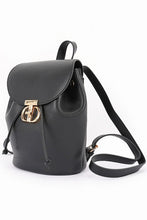 Black Faux Leather Backpack