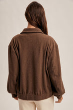 Coffee Heavy Weight Brushed Jersey Zip Jacket