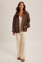 Coffee Heavy Weight Brushed Jersey Zip Jacket
