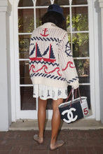 Cream Sailboat Knit Cardigan