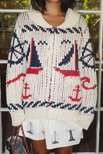 Cream Sailboat Knit Cardigan
