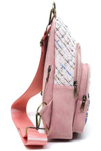 Blush Tweed Sling Bag Backpack