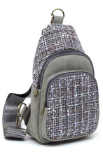 Grey Tweed Sling Bag Backpack