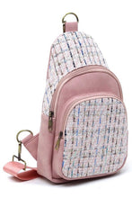 Blush Tweed Sling Bag Backpack