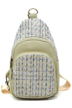 Beige Tweed Sling Bag Backpack
