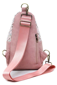 Blush Tweed Sling Bag Backpack