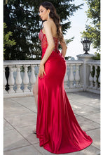 Red Sleeveless/strapless Jewel Detail Satin Dress