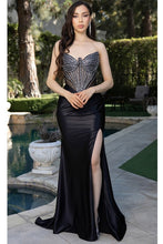 Black Sleeveless/strapless Jewel Detail Satin Dress