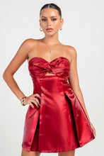 Dk Scarlet Strapless Strappy Detailed A-line Mini Dress