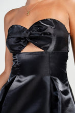 Black Strapless Strappy Detailed A-line Mini Dress