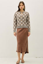 Heather Grey Vintage Floral Jacquard Sweater Cardigan