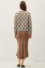 Heather Grey Vintage Floral Jacquard Sweater Cardigan