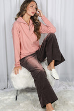 Blush Textured Half Zip Pull Over Sweater