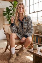 Black/White Striped Polo Shift Dress