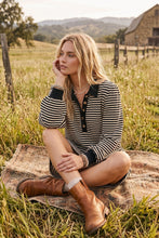 Black/White Striped Polo Shift Dress