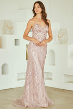 Dusty Rose Strapless Sweetheart Embellished Fit And Flare Dress