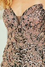 Black/Rose Strapless Sweetheart Embellished Fit And Flare Dress