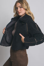 Black Faux Fur Trimmed Jacket