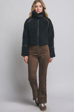 Black Faux Fur Trimmed Jacket